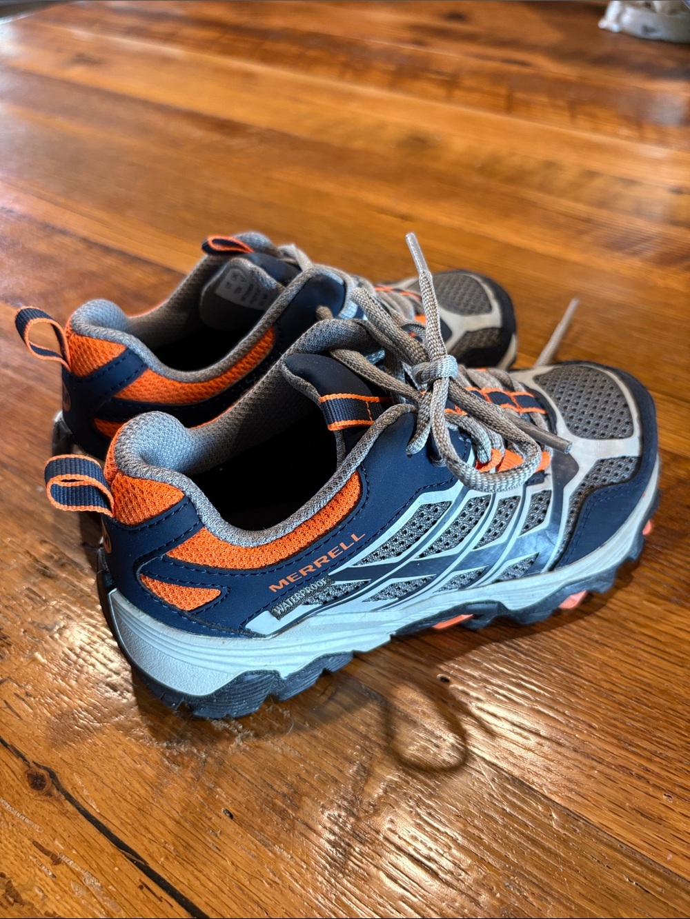 MERRELL Kids Navy and Orange Athletic Sneakers